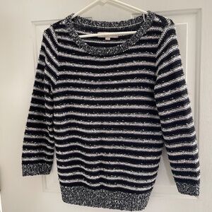 Loft Black and White Pull-Over Sweater